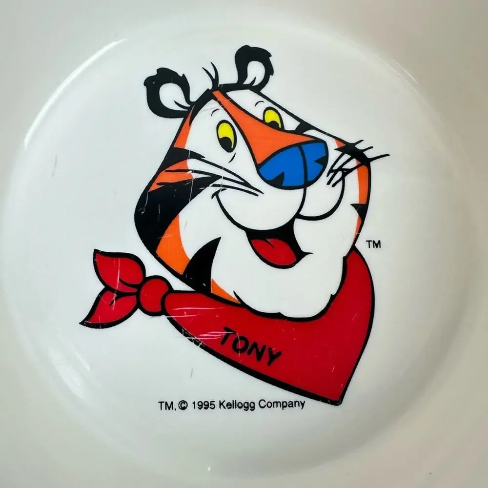 Vintage 1995 Kellogg's Tony Tiger Corny Rooster Cereal Bowls Melamine